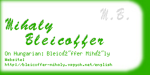 mihaly bleicoffer business card